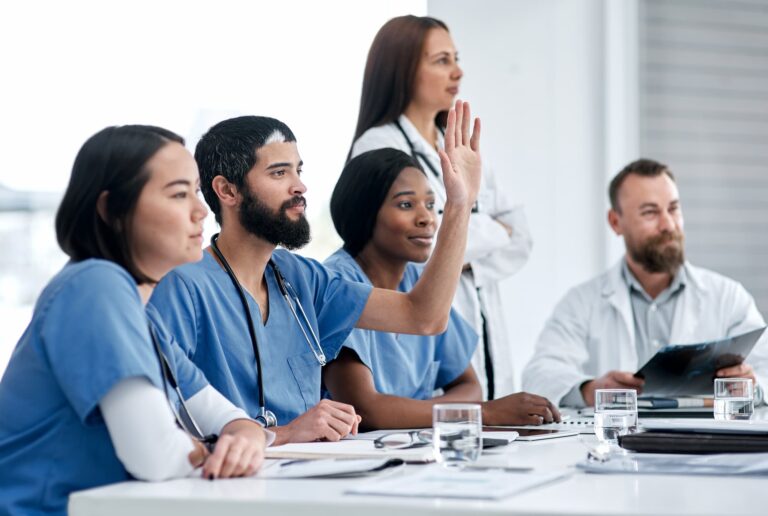 Medical professionals in a meeting or training session